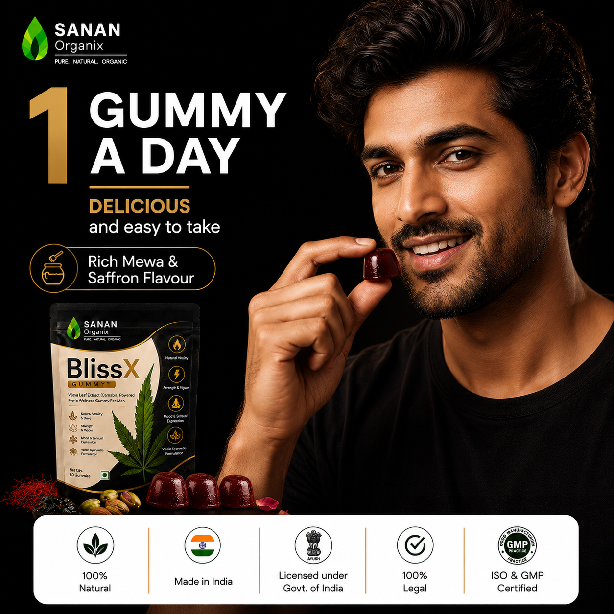 BlissX Vijaya Men Wellness Gummy