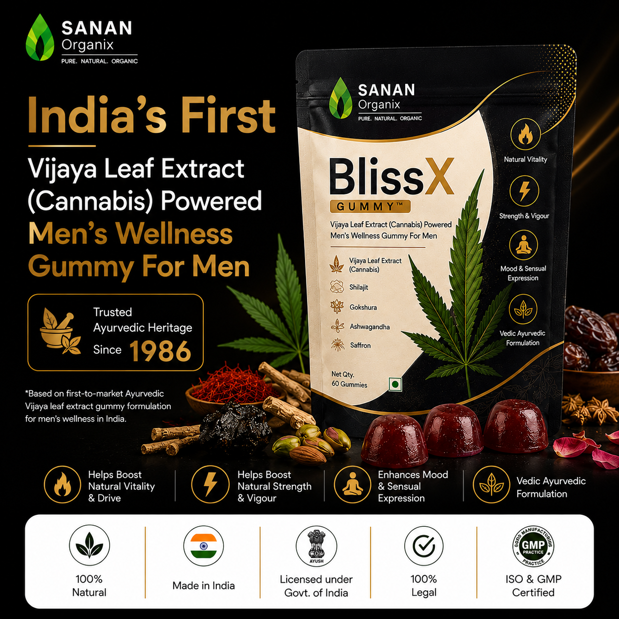 BlissX Vijaya Men Wellness Gummy